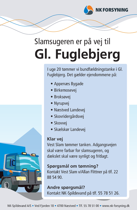 Billede af infoplakat om slamsugning 2020