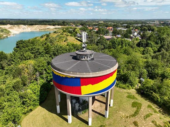 Dronefoto af Sorø Vandtårn