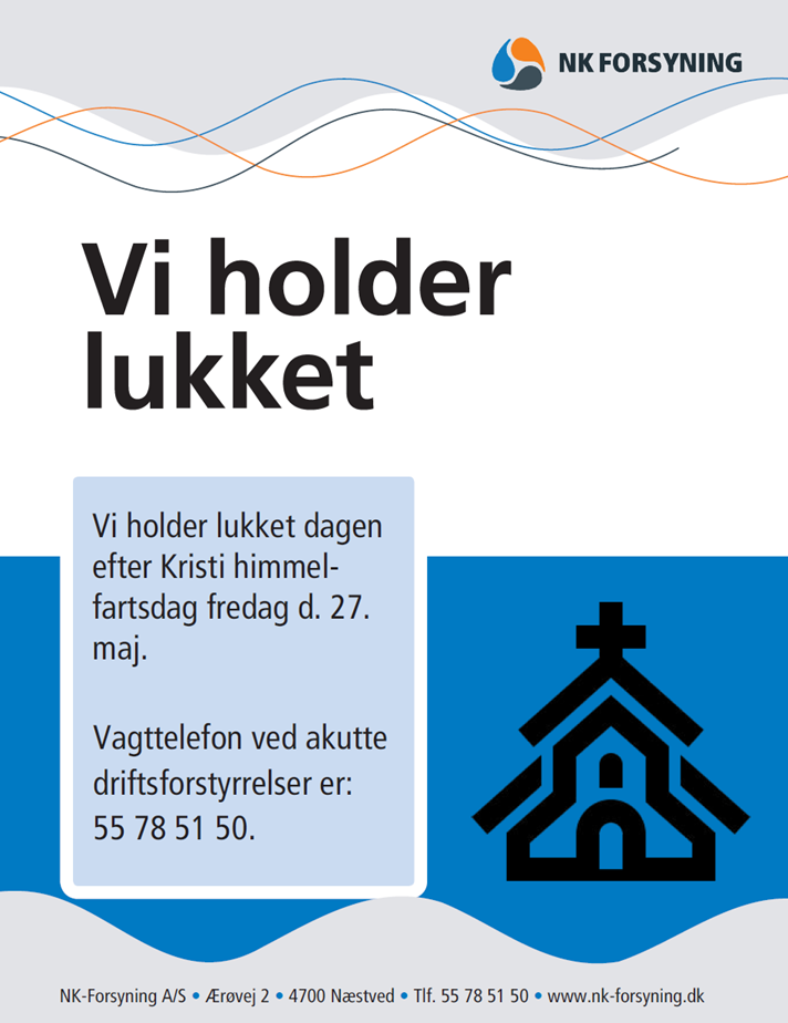 Lukket dagen efter Kristi himmelfart 2022